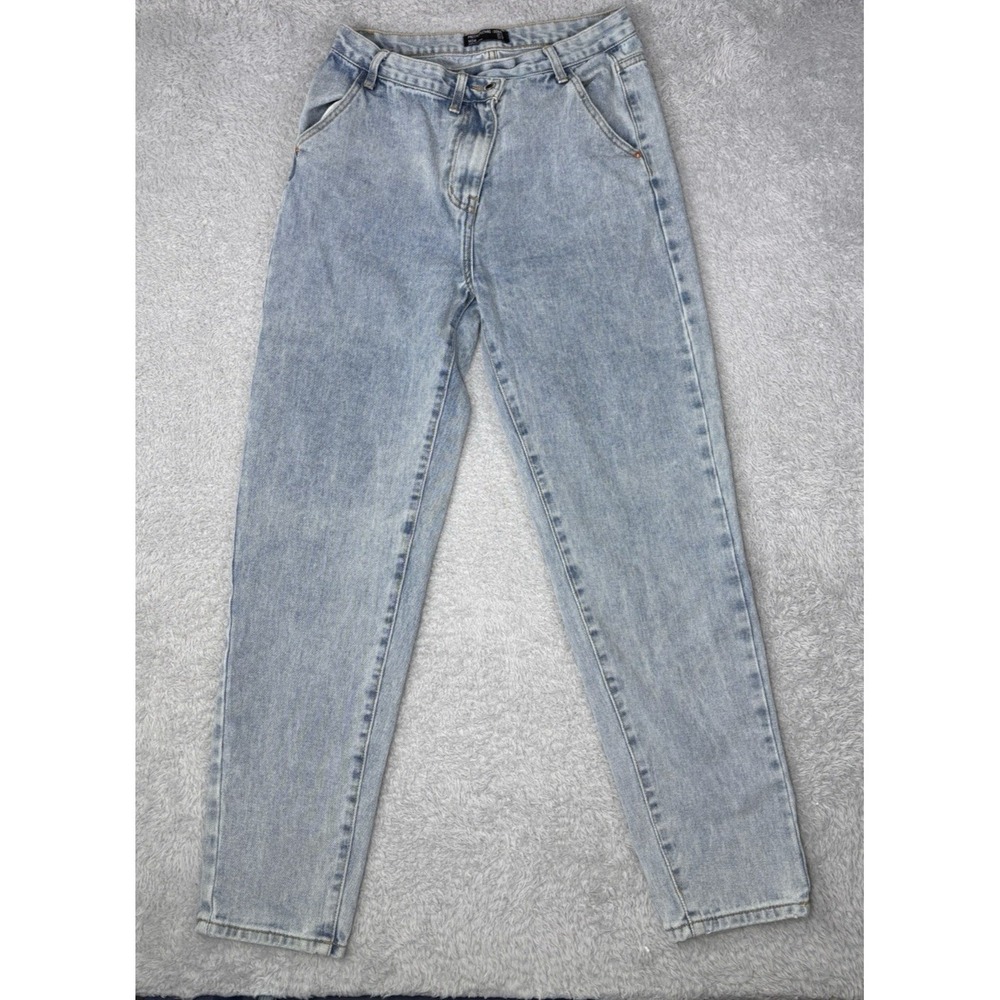 PrettyLittleThing Womens 8 Mom Jeans Light Wash High Rise Straight Leg Denim